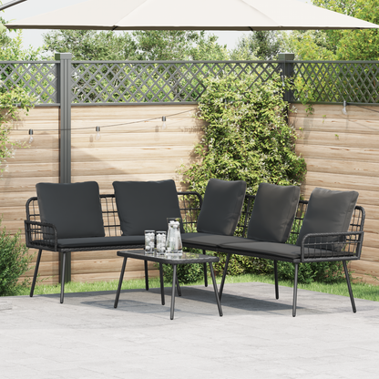 L-Formet Sofa Sort 231X173X78 Cm Poly Rattan