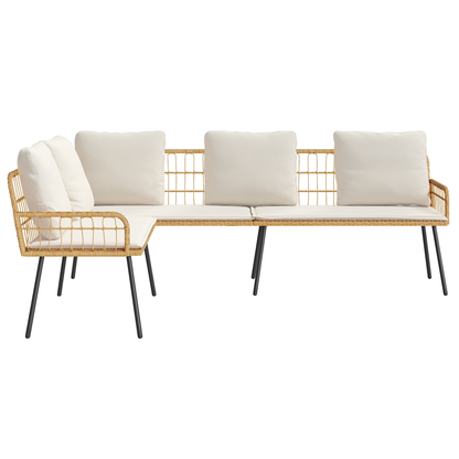 L-Formet Sofa Natural 231X173X78 Cm Poly Rattan