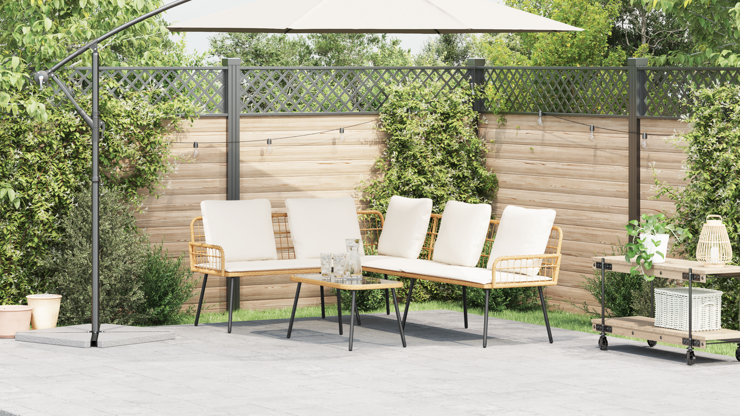 L-Formet Sofa Natural 231X173X78 Cm Poly Rattan
