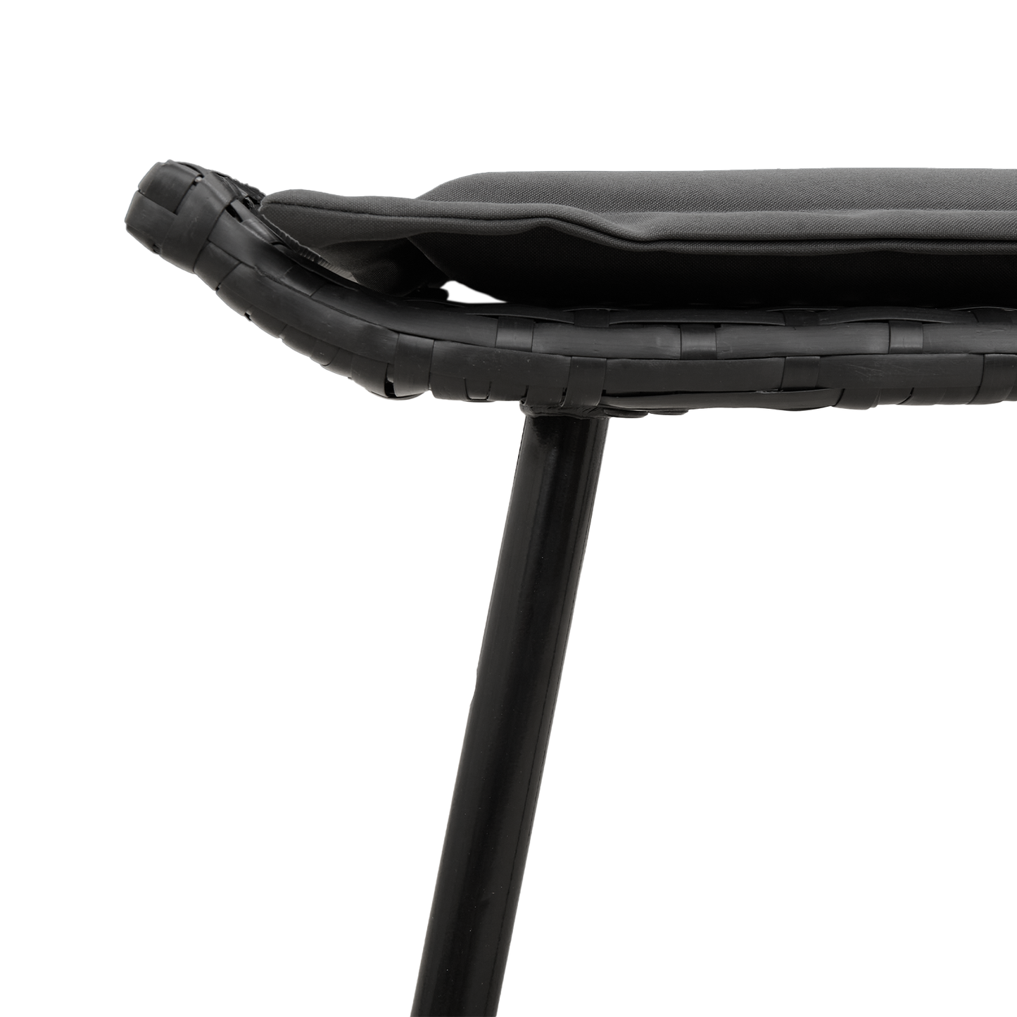 Havefodskammel Med Pude 2 Dele Grå 50 X 40 X 45Cm Polyester