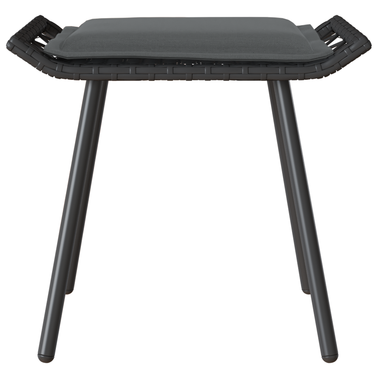 Havefodskammel Med Pude 2 Dele Grå 50 X 40 X 45Cm Polyester