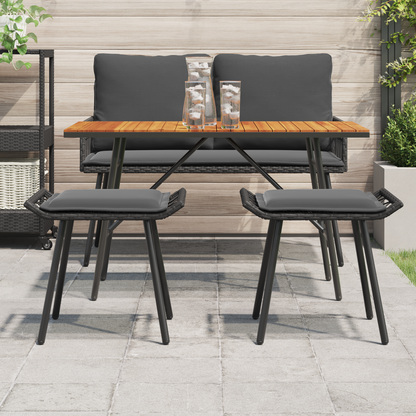 Havefodskammel Med Pude 2 Dele Grå 50 X 40 X 45Cm Polyester