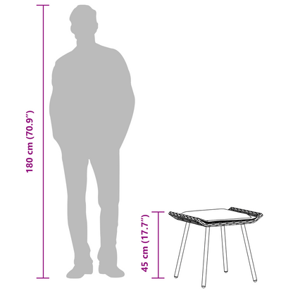 Havefodskammel Med Pude 2 Dele Brun 50 X 40 X 45Cm Polyester