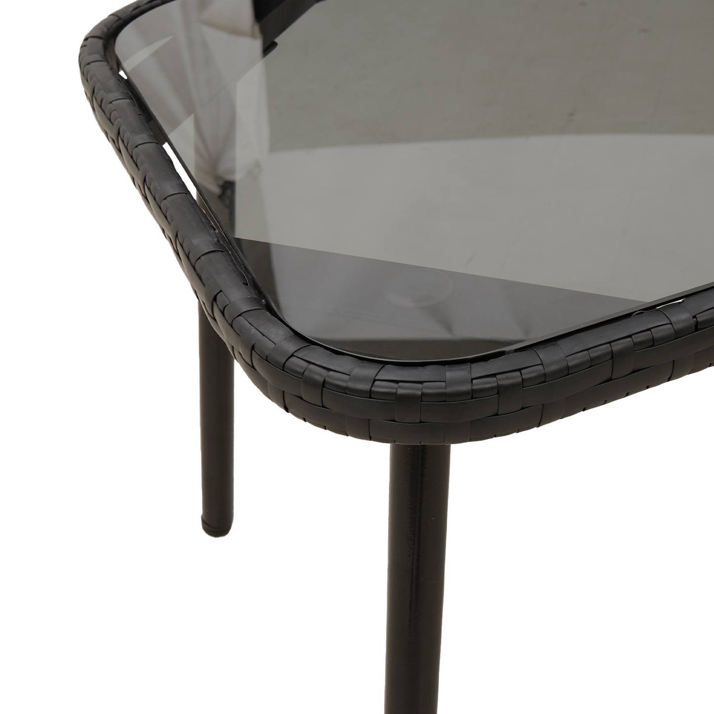 Kaffebord Sort 90X45X42 Cm Polyrattan