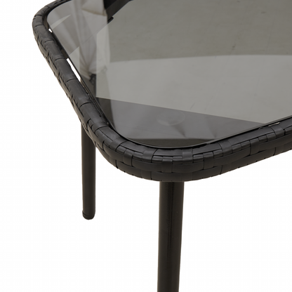 Kaffebord Sort 90X45X42 Cm Polyrattan