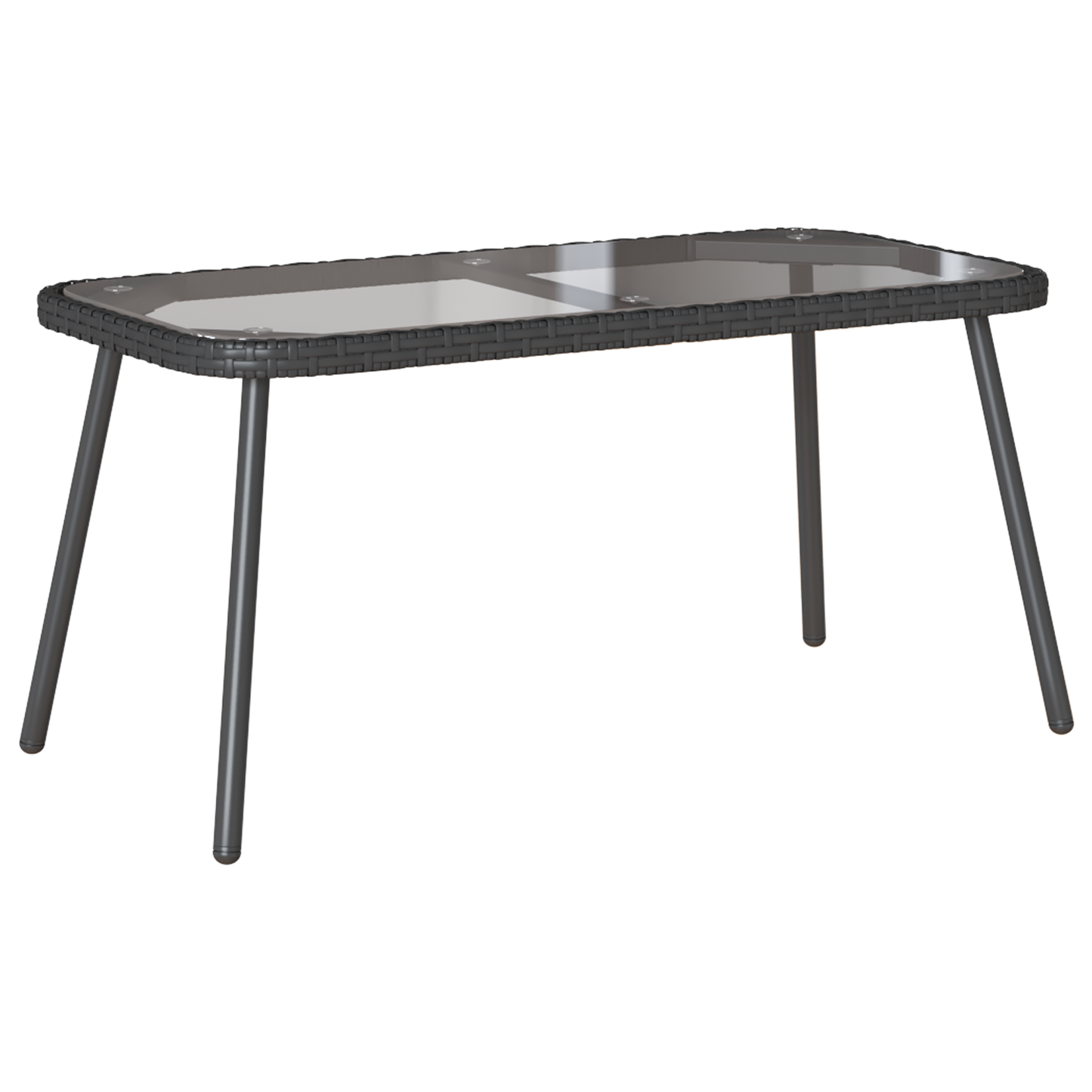Kaffebord Sort 90X45X42 Cm Polyrattan