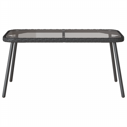 Kaffebord Sort 90X45X42 Cm Polyrattan