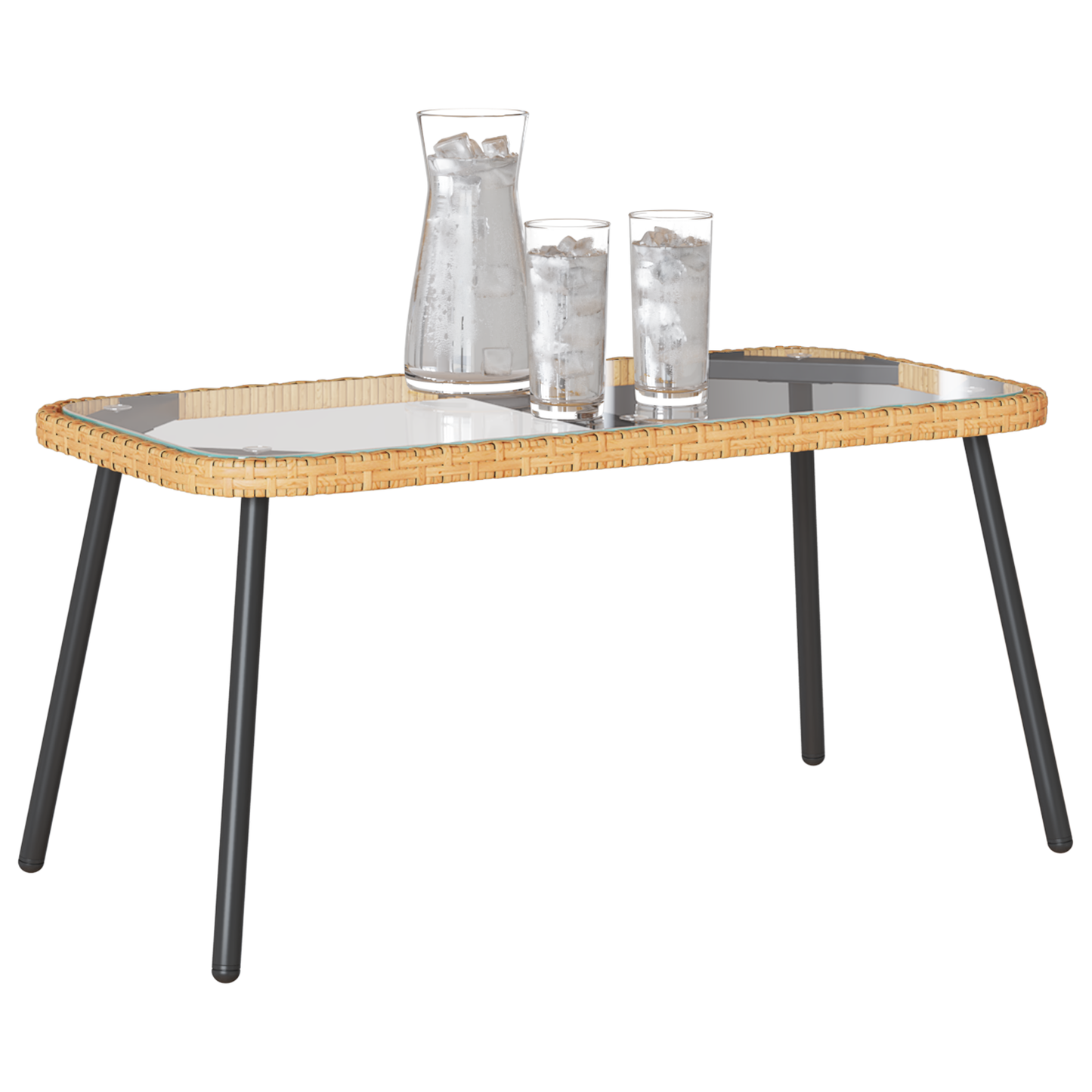 Sofabord Naturlig 90X45X42 Cm Poly Rattan