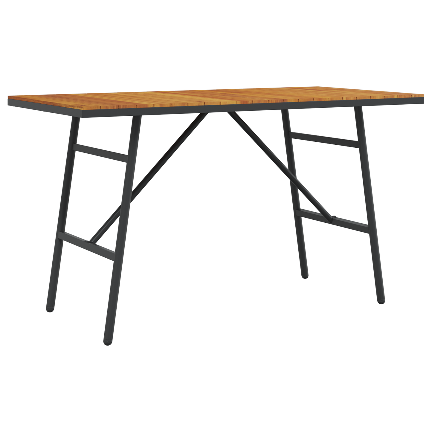 Spisebord - Sort, 110X55X62 Cm, Lavet Af Massivt Akacietræ