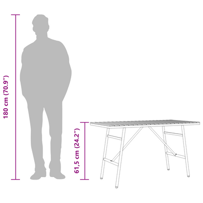 Spisebord - Sort, 110X55X62 Cm, Lavet Af Massivt Akacietræ