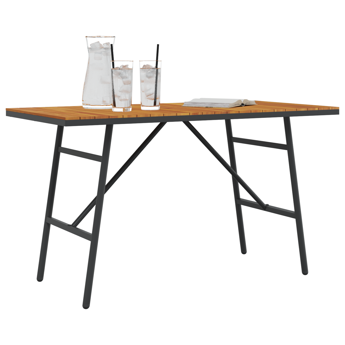 Spisebord - Sort, 110X55X62 Cm, Lavet Af Massivt Akacietræ