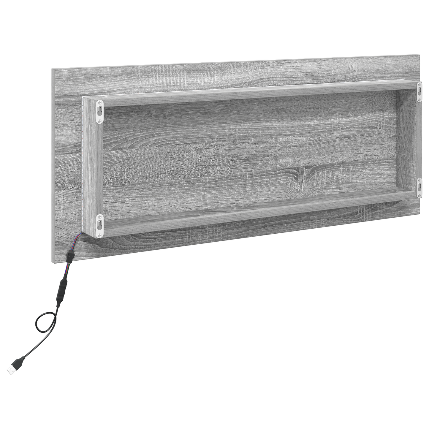 Spejl Med Spejl Grå Sonoma-Eg 90 X 8.5 X 37 Cm Konstrueret Træ