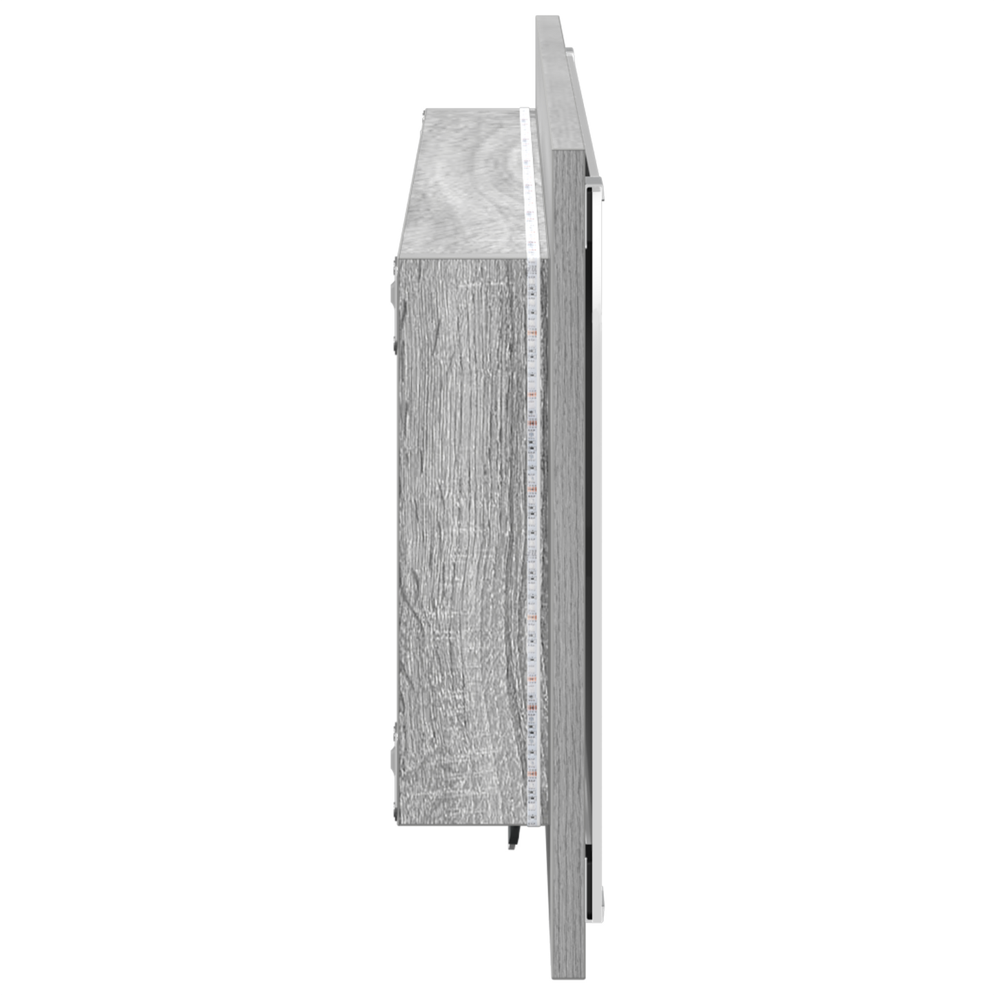 Spejl Med Spejl Grå Sonoma-Eg 90 X 8.5 X 37 Cm Konstrueret Træ