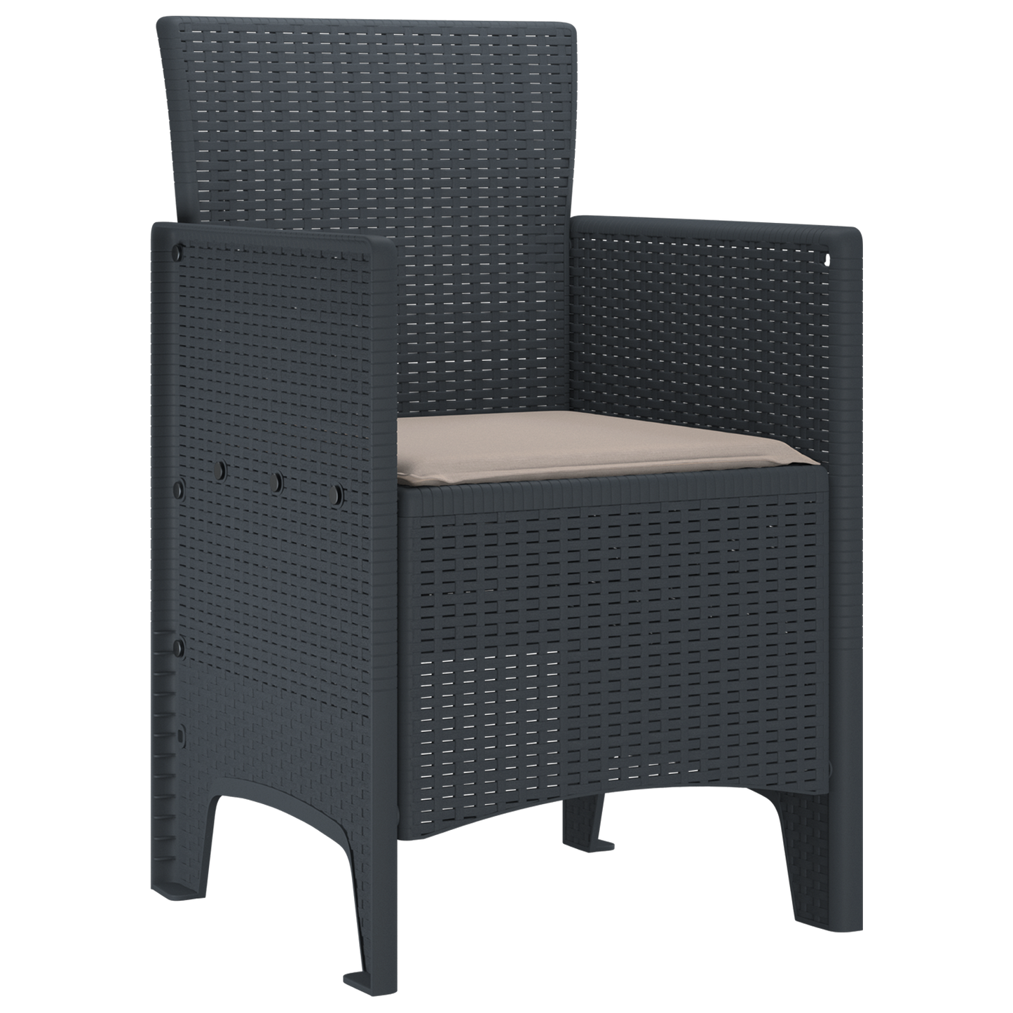 Have Stole Med Puder 2 Stk Antracit Poly Rattan
