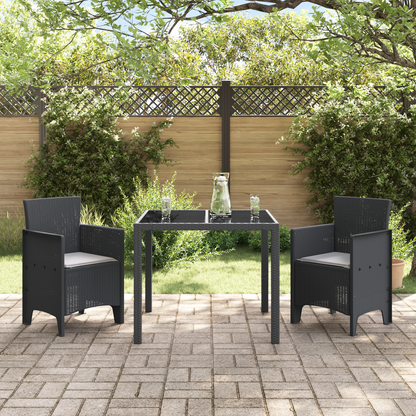Havestole Med Puder 2 Stk Antracit Poly Rattan