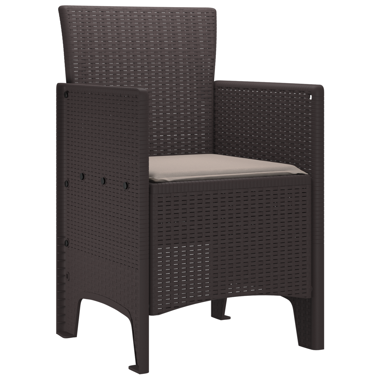 Havestole Med Puder 2 Stk Brun Poly Rattan