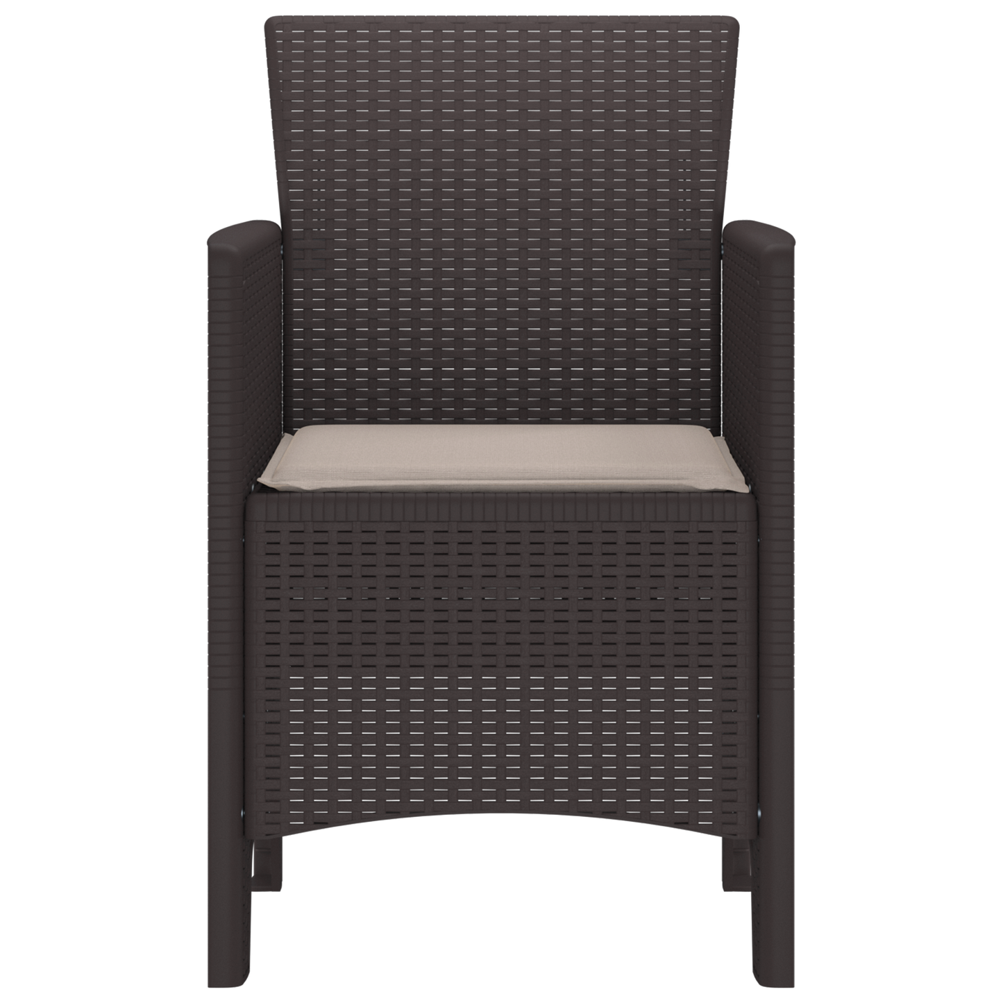 Havestole Med Puder 2 Stk Brun Poly Rattan
