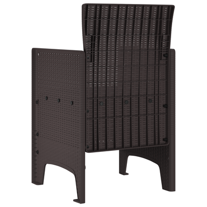 Havestole Med Puder 2 Stk Brun Poly Rattan