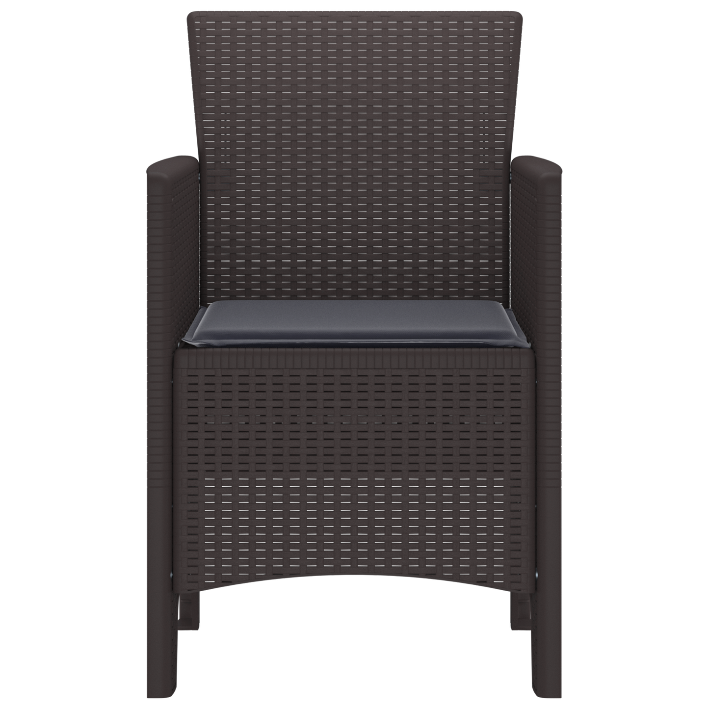 Havestole Med Puder 2 Stk Brun Poly Rattan