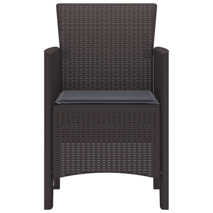 Havestole Med Puder 2 Stk Brun Poly Rattan