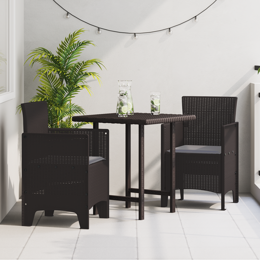 Havestole Med Puder 2 Stk Brun Poly Rattan