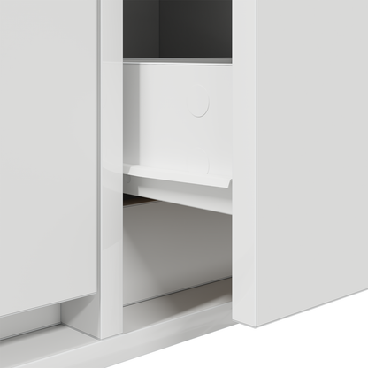 Tv-Skab Med Skuffe Hvid 100 X 31 X 25,5 Cm Konstrueret Træ