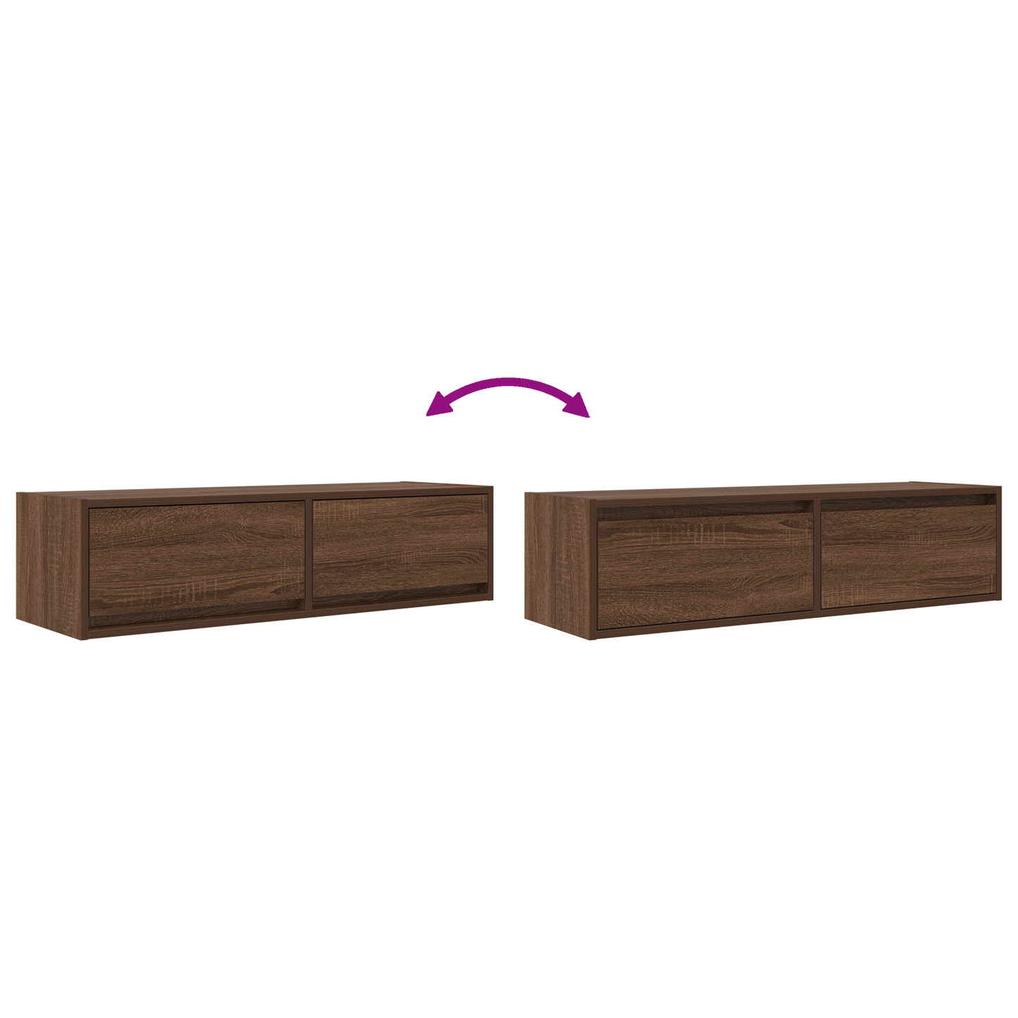 Tv-Skab Med Skuffe Brun Eg 100 X 31 X 25,5 Cm Konstrueret Træ