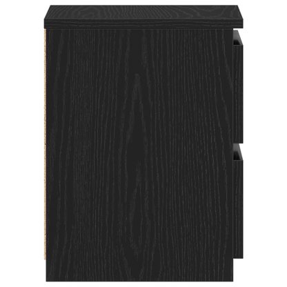 Sengebord Med Skuffer Sort Eg 30X30X40 Cm