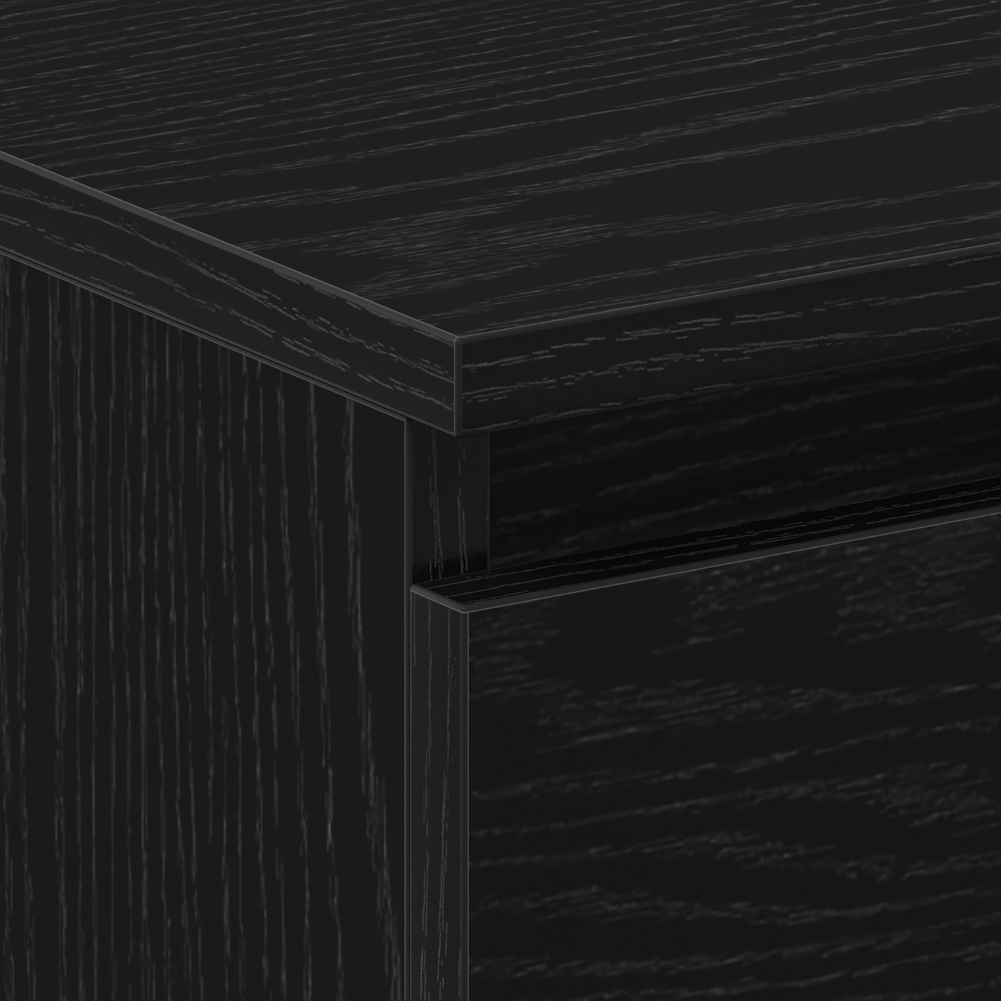 Natborde Med Skuffer 2 Stk Sort Eg 30X30X40 Cm