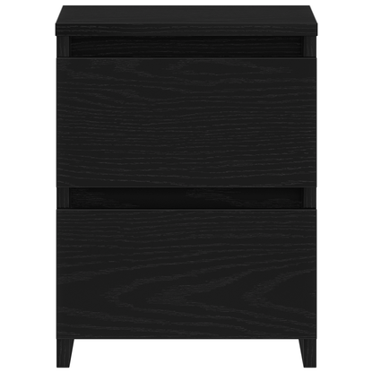 Natborde Med Skuffer 2 Stk Sort Eg 30X30X40 Cm