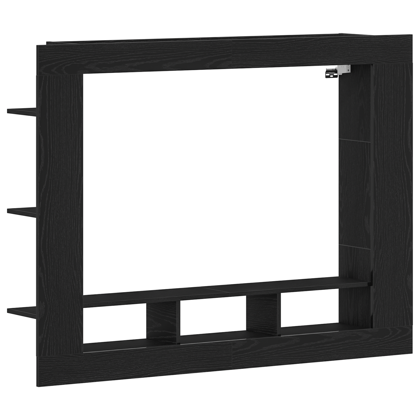 Tv-Skab Vægmonteret Sort Eg 152 X 22 X 113 Cm Konstrueret Træ