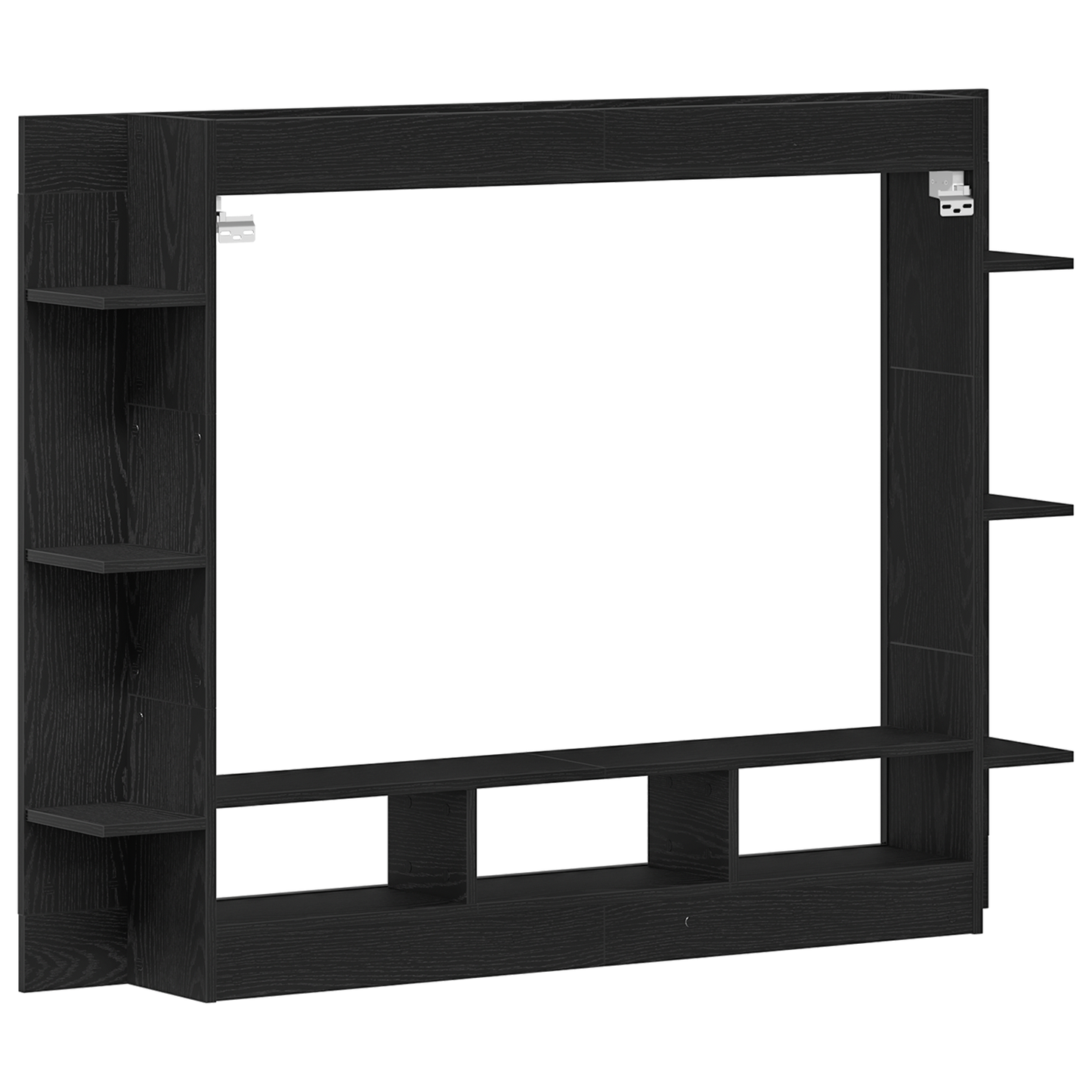 Tv-Skab Vægmonteret Sort Eg 152 X 22 X 113 Cm Konstrueret Træ
