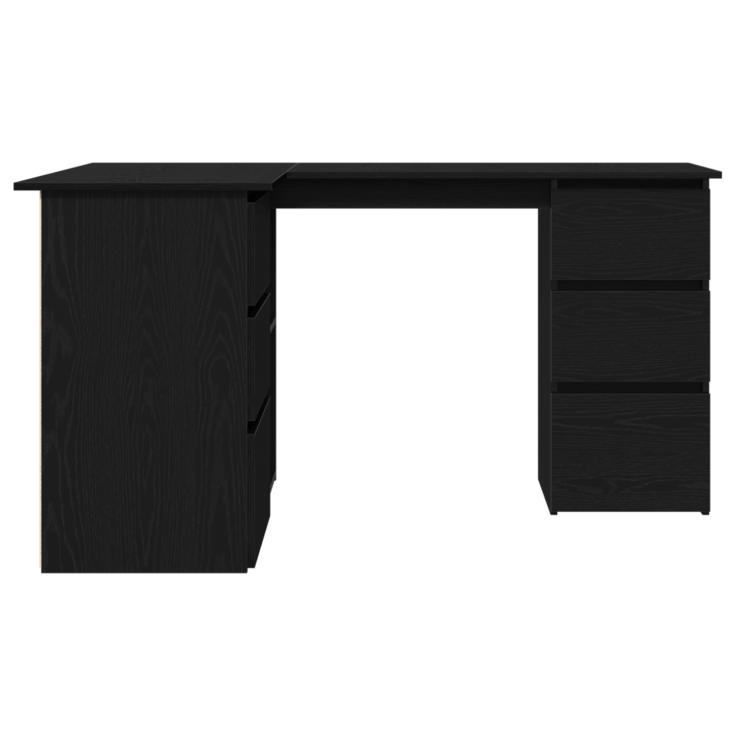 Sort Eg Hjørneskrivebord, 145X100X76 Cm, Lavet Af Konstrueret Træ