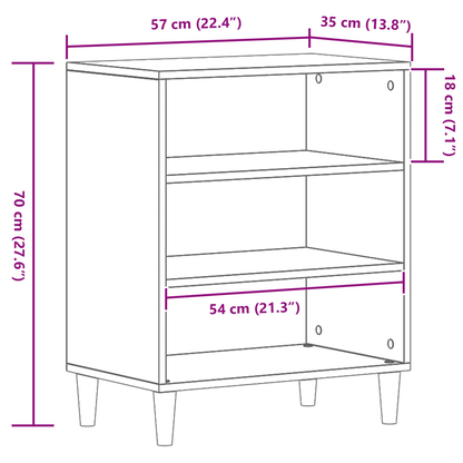 Skænk Sort Eg 57X35X70 Cm Bygget I Træ