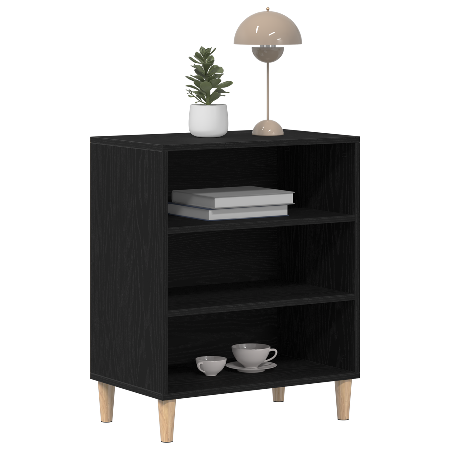 Skænk Sort Eg 57X35X70 Cm Bygget I Træ