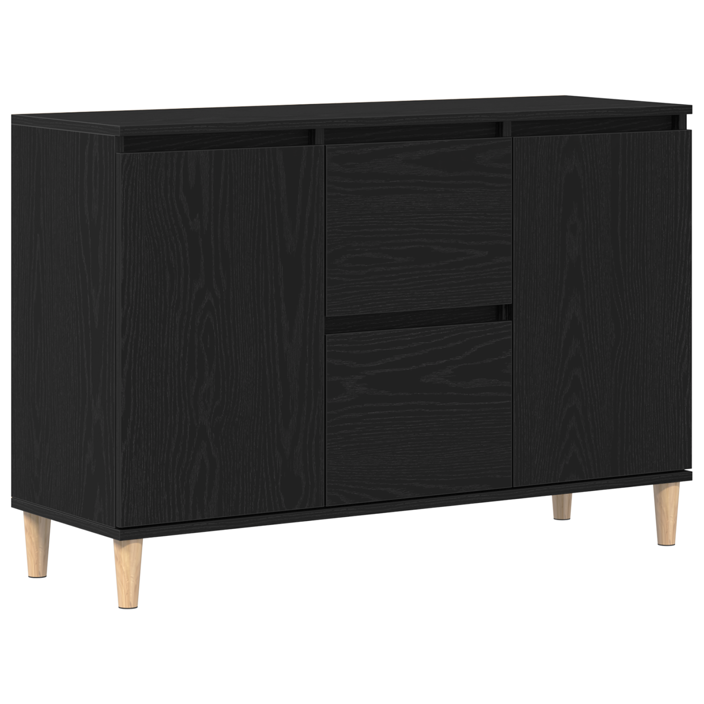 Sideboard Med Skuffe Sort 101 X 35 X 60 Cm Konstrueret Træ