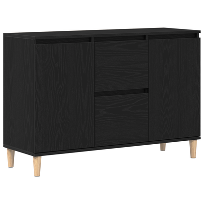 Sideboard Med Skuffe Sort 101 X 35 X 60 Cm Konstrueret Træ