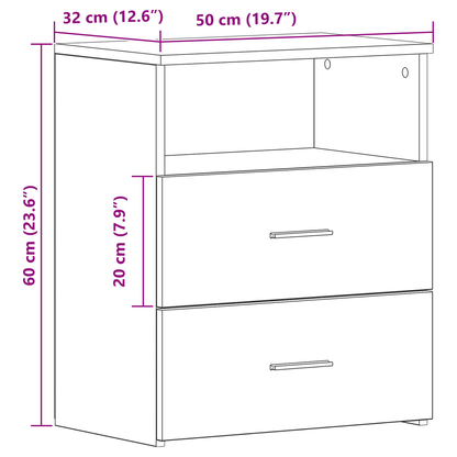 Sengebord Sort Eg 50X32X60Cm Lavet Af Træ