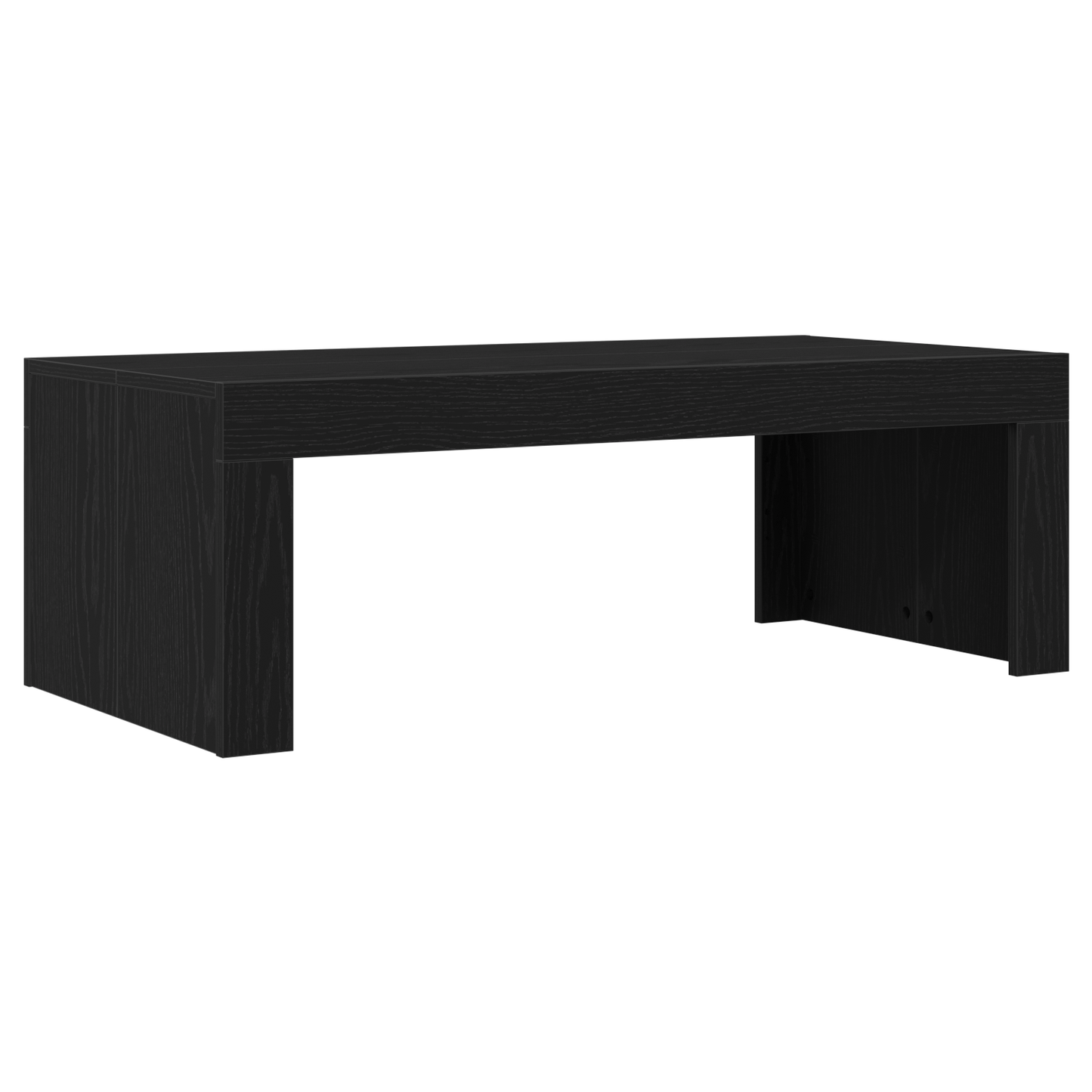 Sofabord Sort Egetræ 102X50X35 Cm Konstrueret Træ