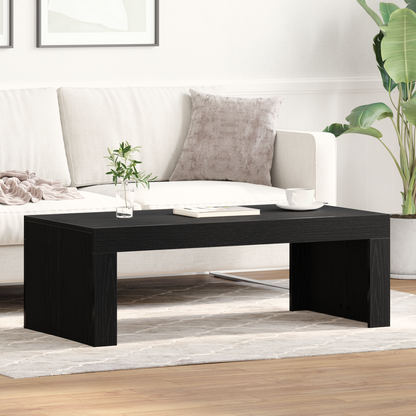 Sofabord Sort Egetræ 102X50X35 Cm Konstrueret Træ