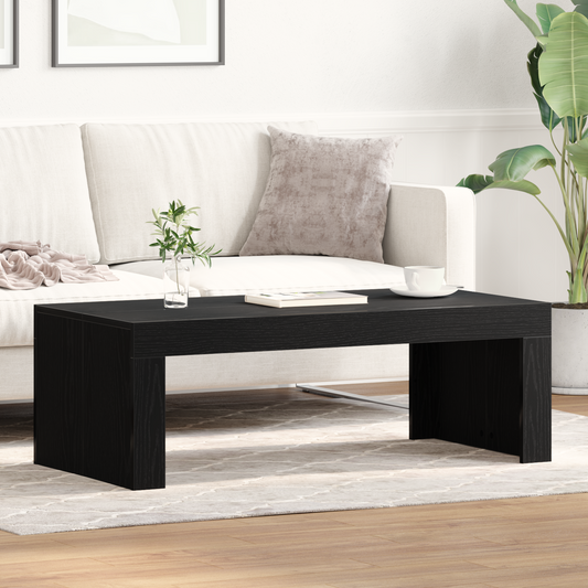 Sofabord Sort Egetræ 102X50X35 Cm Konstrueret Træ
