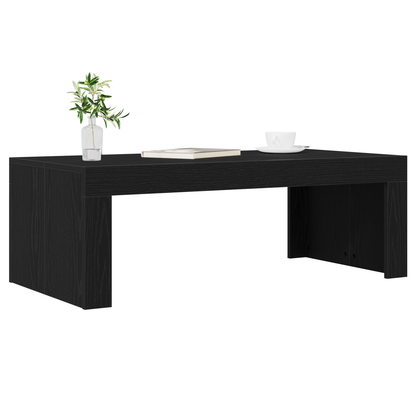 Sofabord Sort Egetræ 102X50X35 Cm Konstrueret Træ