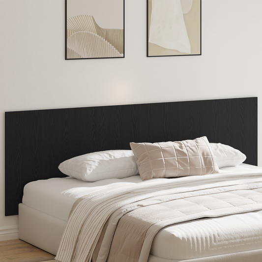 Sort Egetræ Vægmonteret Sengegavl 240X1.5X80 Cm Lavet Af Konstrueret Træ
