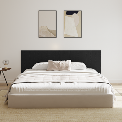 Sort Egetræ Vægmonteret Sengegavl 240X1.5X80 Cm Lavet Af Konstrueret Træ