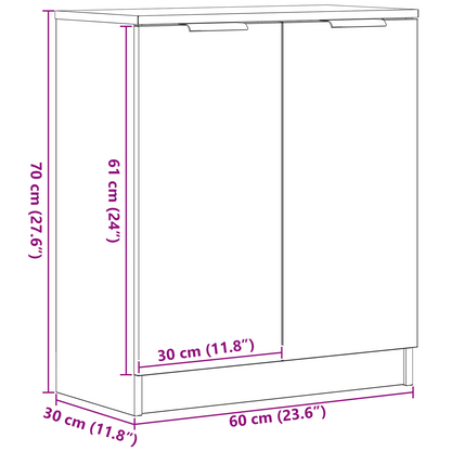 Sideboard Sort 60 X 30 X 70 Cm Konstrueret Træ