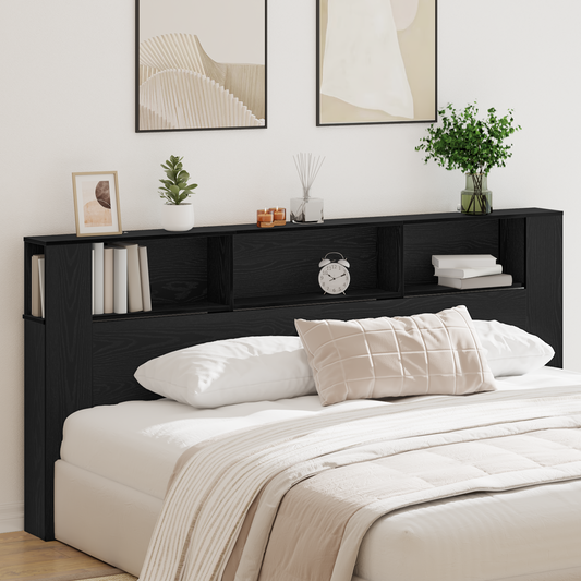 Hovedgærde Skab Sort Eg 220X18,5X104,5 Cm