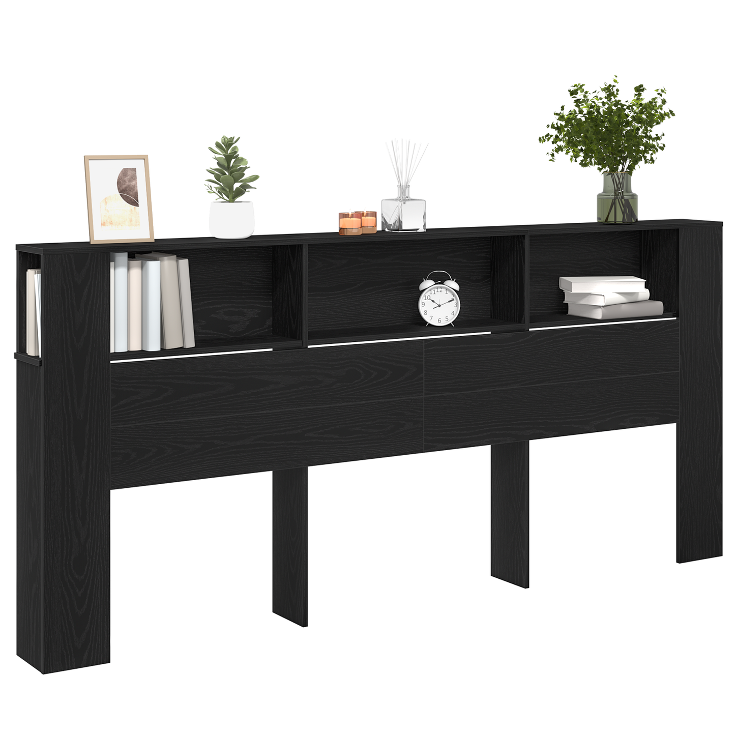 Hovedgærde Skab Sort Eg 220X18,5X104,5 Cm