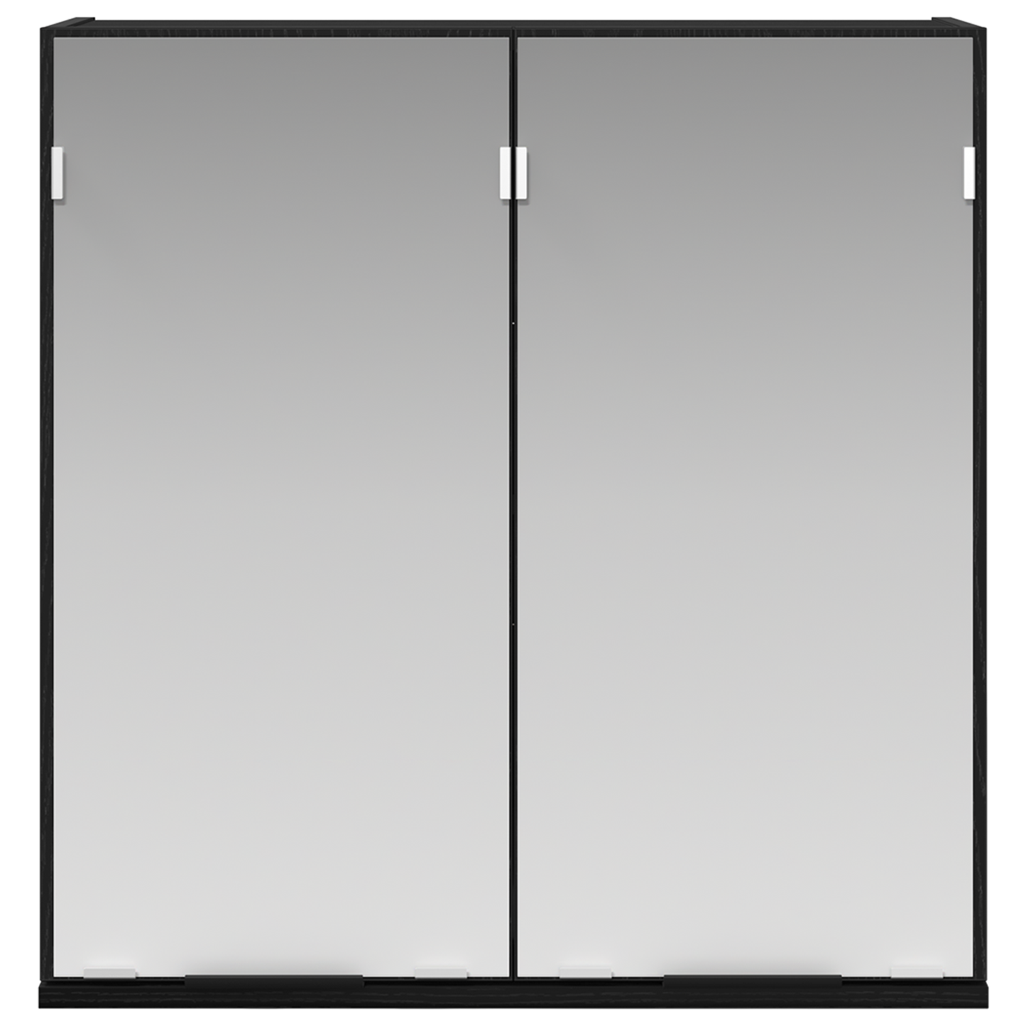 Badeværelsesskab Med Spejl Med Hylde Sort Eg 64 X 20 X 67 Cm