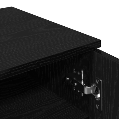 Skoskab Sort Eg 59X35X70 Cm Konstrueret Træ