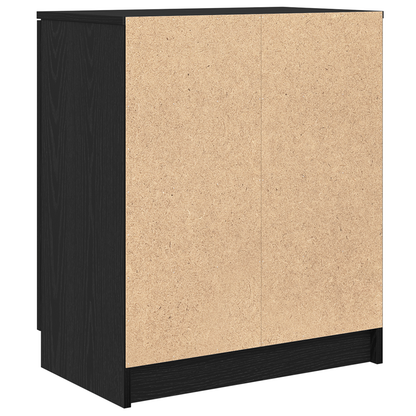 Skoskab Sort Eg 59X35X70 Cm Konstrueret Træ
